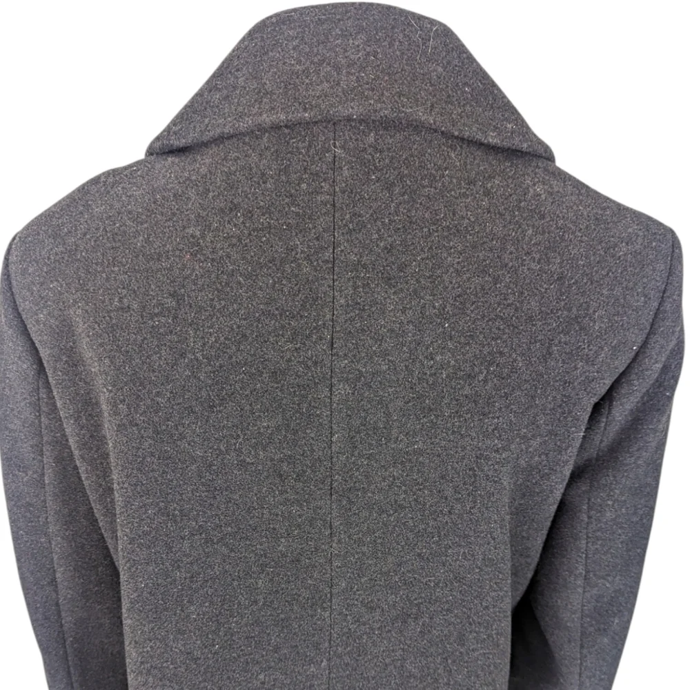 Nautica Wool Pea Coat Peacoat Womens Medium Gray Jacket Button Dressy
